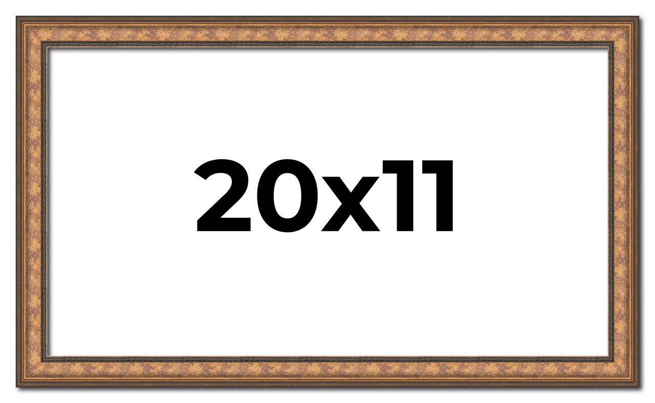 Slim Profile Gold Picture Frame - UV Acrylic, Backing Board, Hanging Hardware Included